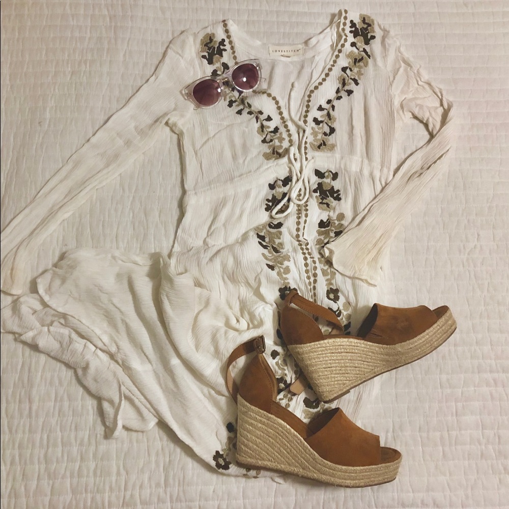 Suede and Rope Espadrille Style Wedges